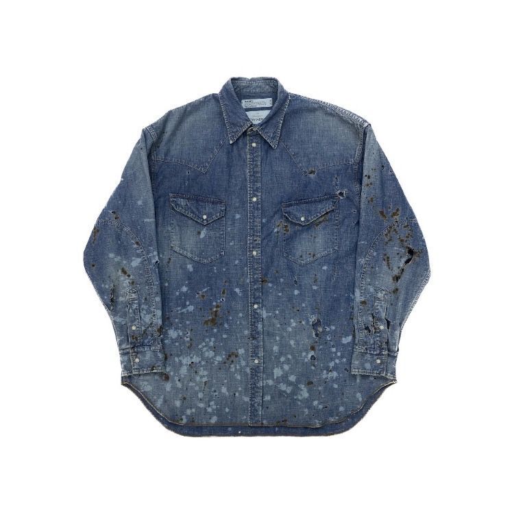 DAIRIKU Damage Denim Western Over Shirt