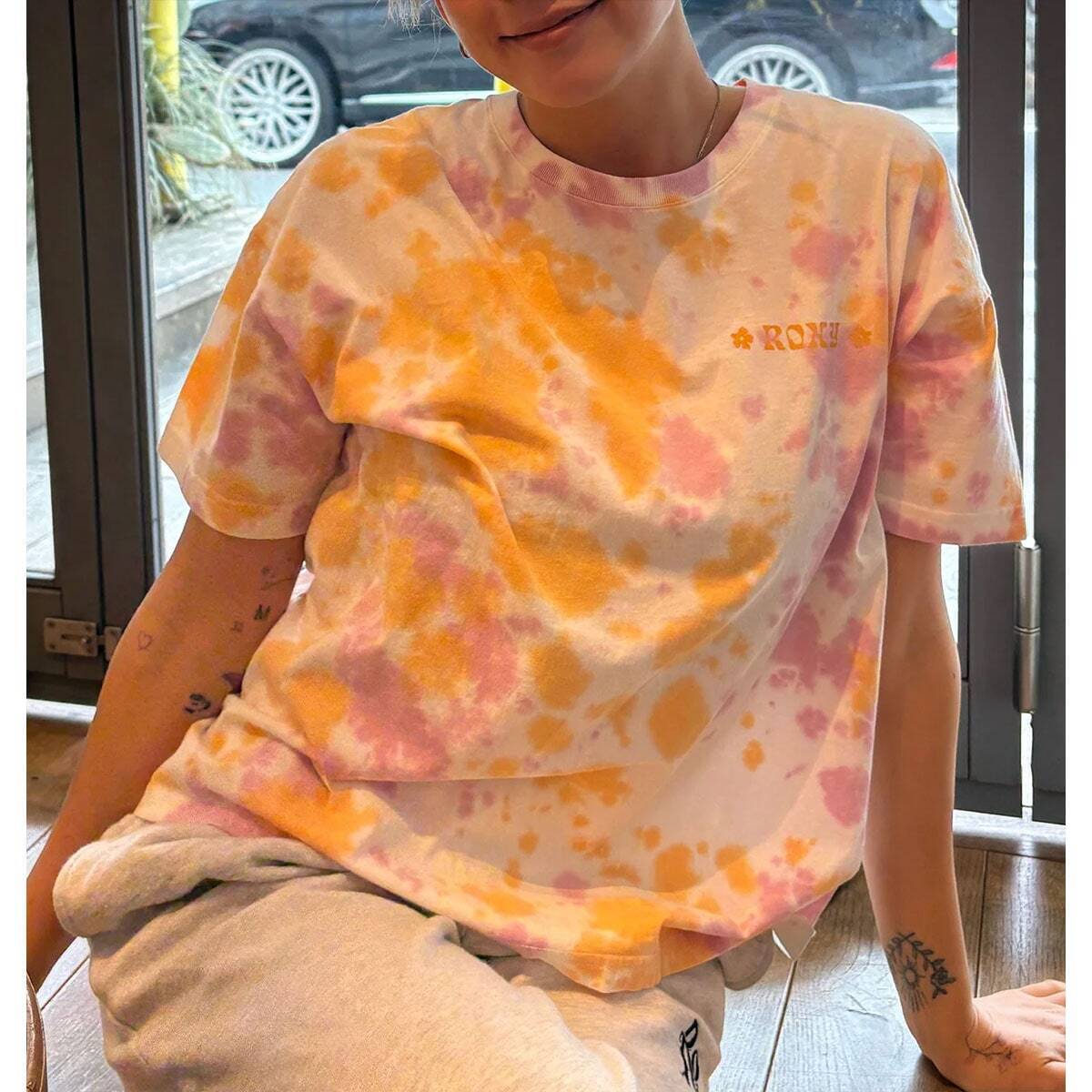 ROXY 袖Tシャツ トップス タイダイ染め