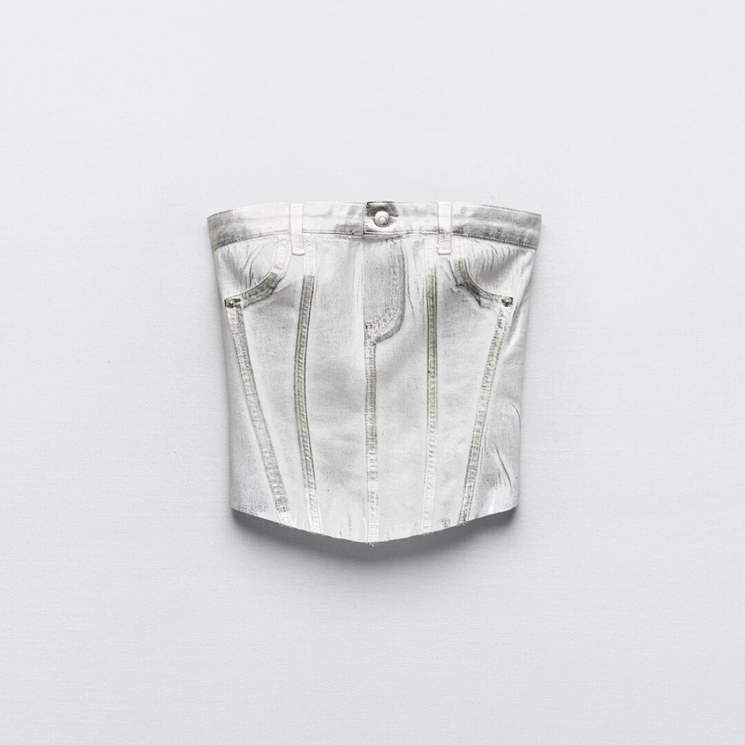 ZARA メタリックストラップレストップス