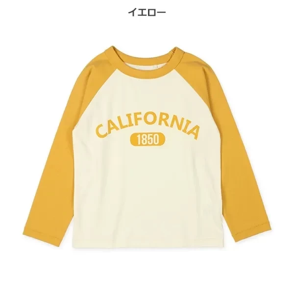 西松屋 ラグランロゴプリント長袖Tシャツ