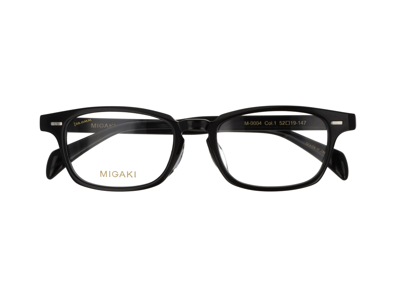 メガネのアイガン MIGAKI（度付き可能）M-0004　Col.1【ブラック】