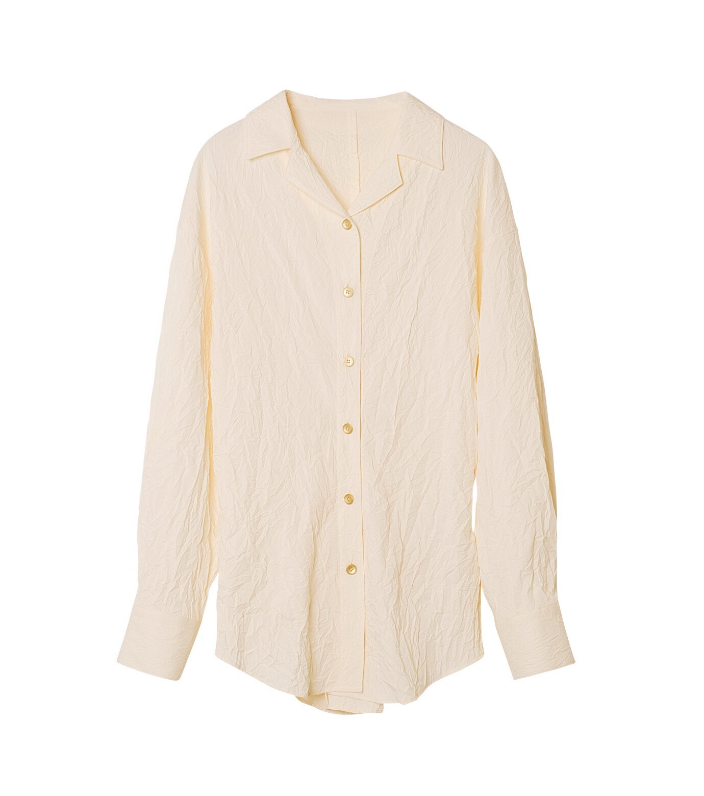 LE CIEL BLEU Crinkle Open Collar Shirt