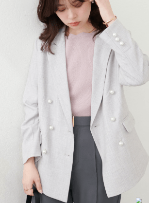 natural couture osonoパール釦テーラードジャケット