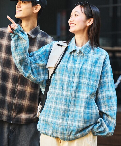 FREAK'S STORE Relax Fit リラックスフィット オンブレチェック ジップブルゾ