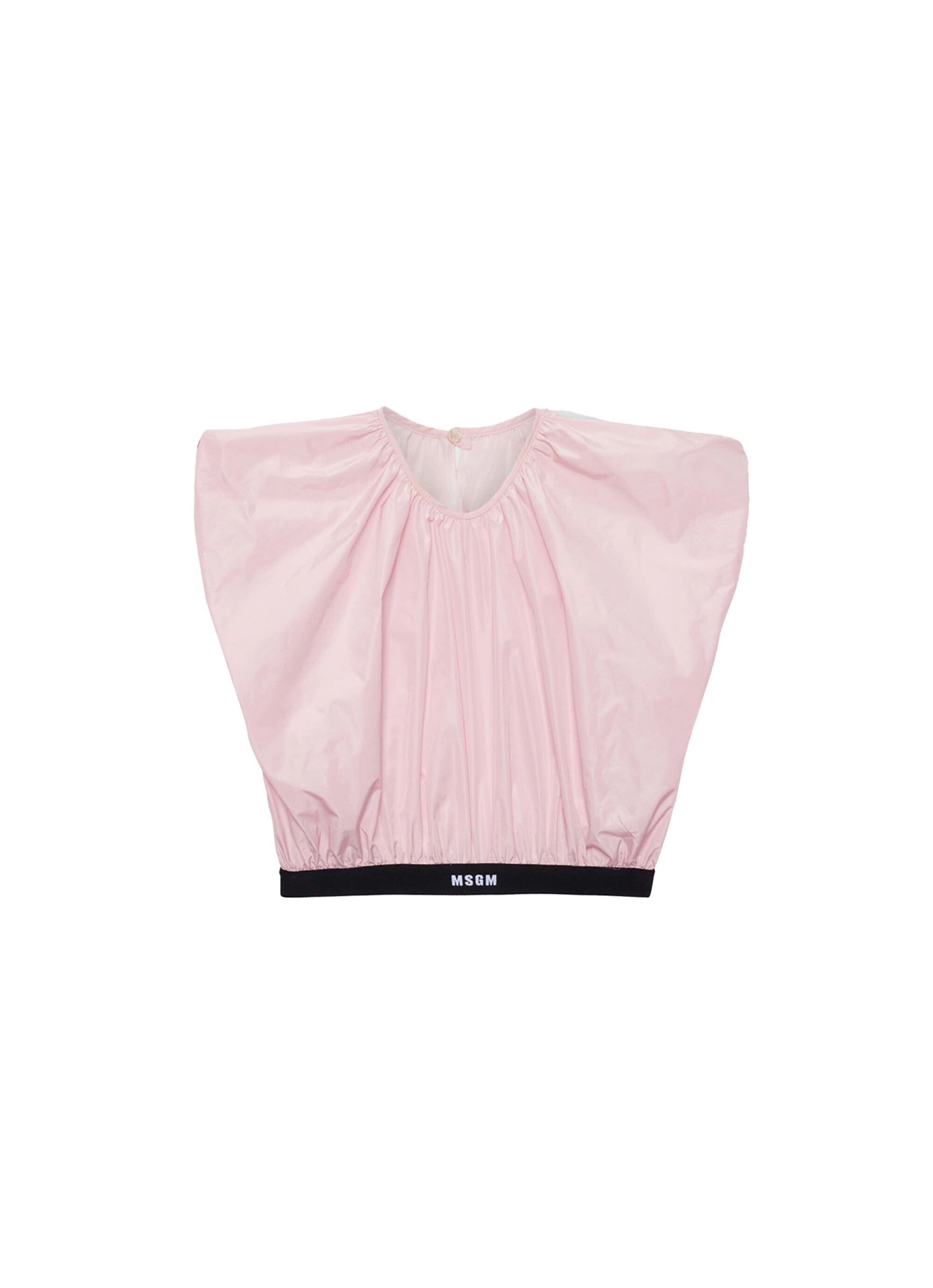MSGM ジャガードロゴ タフタ クロップドトップス