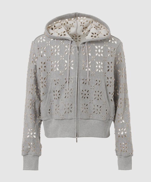MASU FLOWER HOLE ZIP-UP SWEAT PARKA