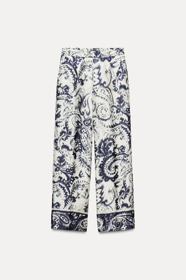 ZARA SATIN PRINT TROUSERS