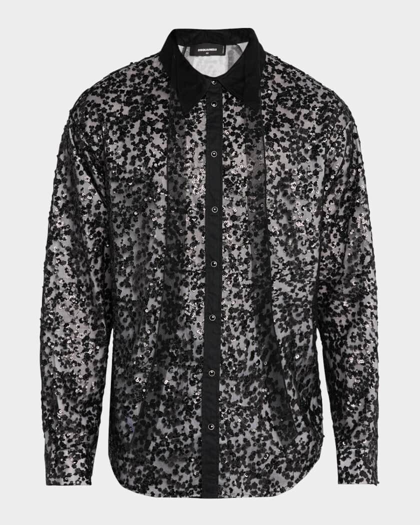 DSQUARED2 Men's Sexy Tie Blossoms Button-Down Shirt