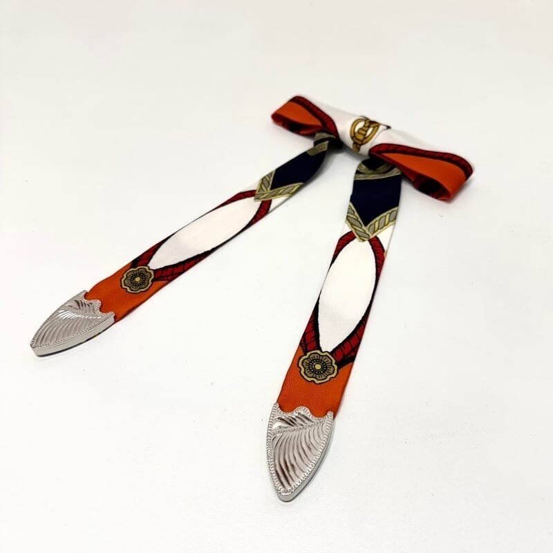 TOGA TOO Print metal ribbon tie