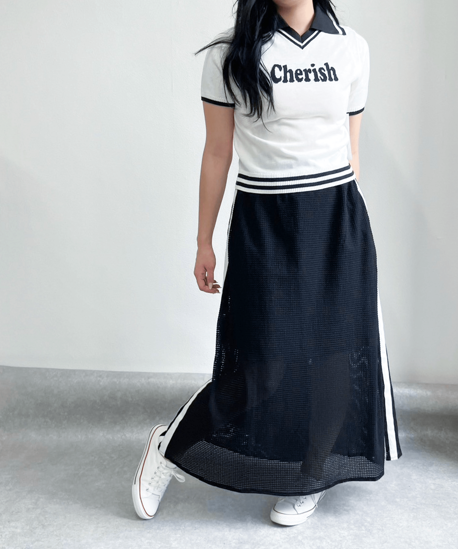 fav store remelulu ラインメッシュスカート