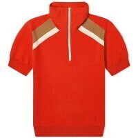 Wales Bonner Harp Knit Polo Zip Top