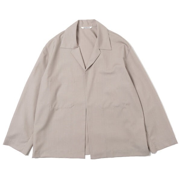 AURALEE WOOL SILK TROPICAL SHIRTS JACKET
