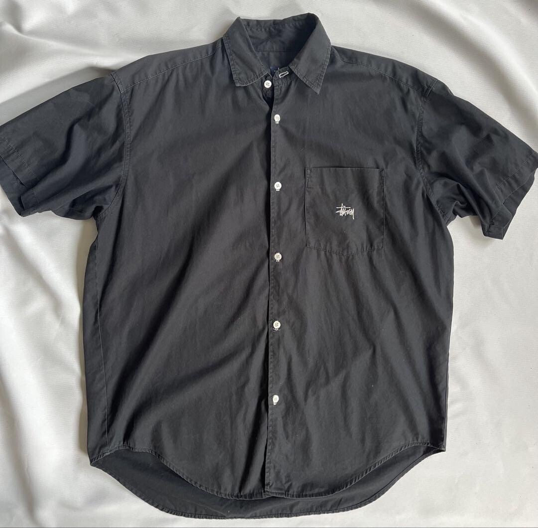 STUSSY 90s USA製 紺タグ OLD STUSSY 半袖シャツ　シンプル