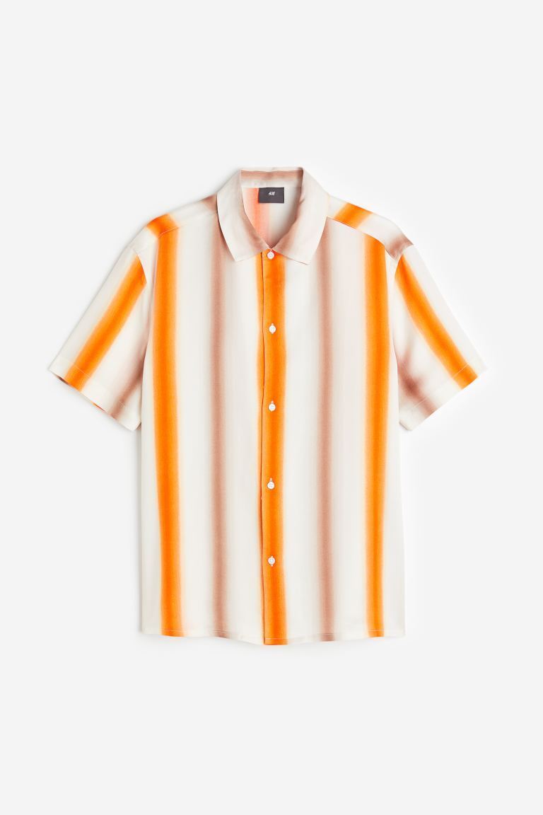 H&M レギュラーフィット 半袖リヨセルシャツ