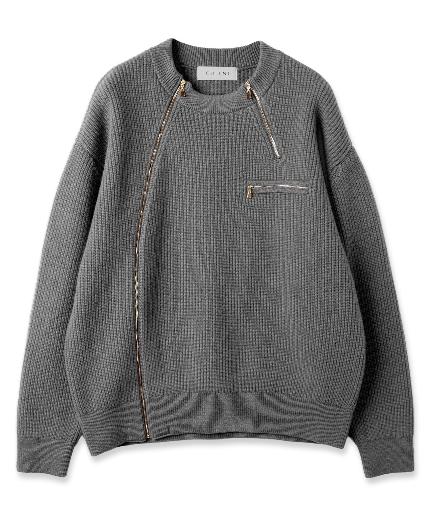CULLNI Double Zip Up Crew Neck Knit
