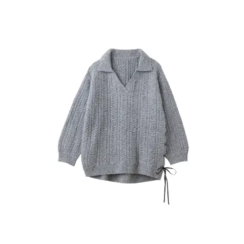 JIMWAG Lace up cable knit tops