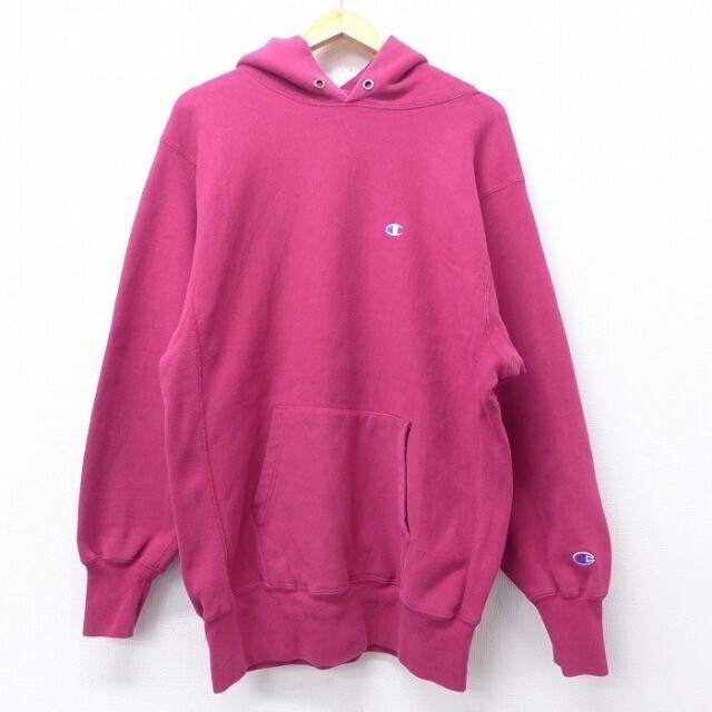 Champion リバースウィーブ パーカー 90年代 90s ワンポイントロゴ USA製 エンジ