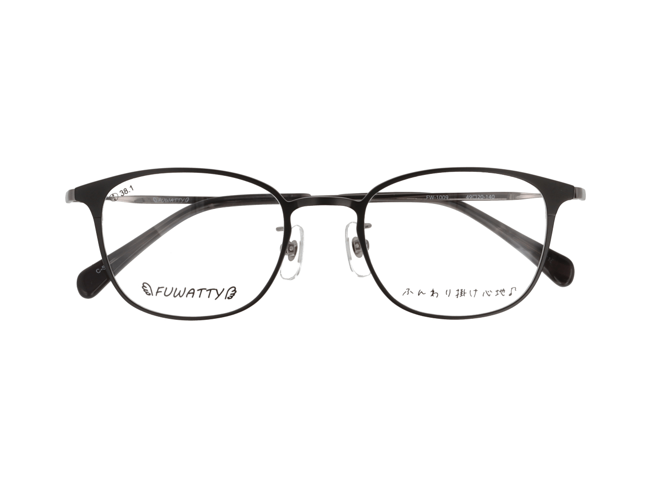 メガネのアイガン FUWATTY　 FW-1009　C-5 ヘアライングレーメタル×マットブラック