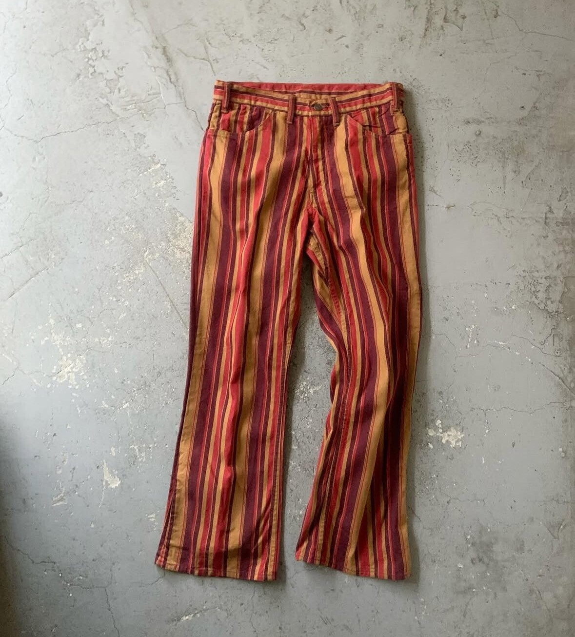 Levi's Levi's old stripe flare pants 70's ~USA