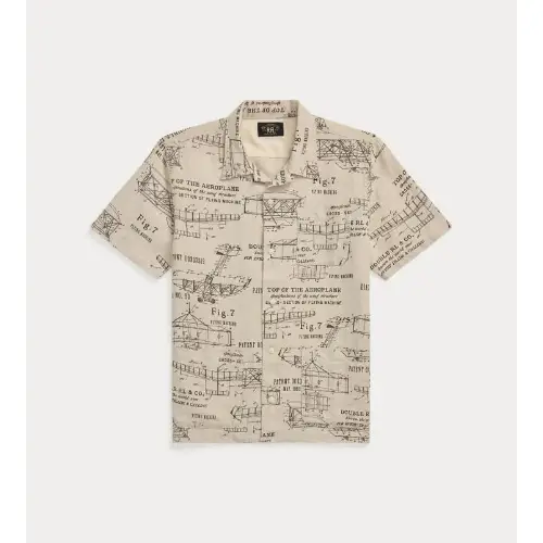 RRL エアプレーンプリント リネン キャンプ シャツ