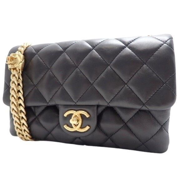 CHANEL Biarritz Mm Tote Bag Coated Canvas
