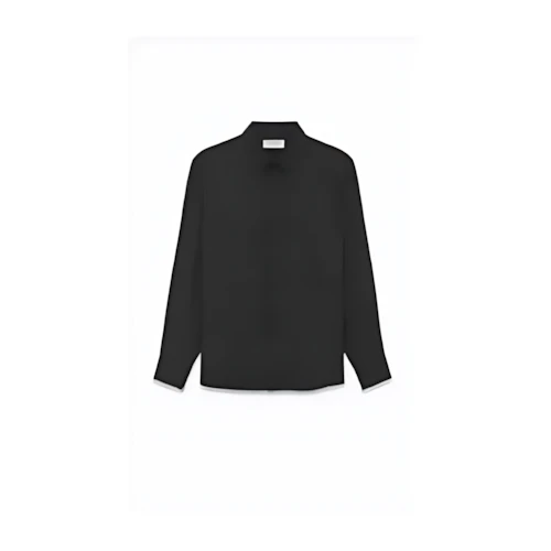 SAINT LAURENT イヴカラーシャツ（マット＆シャイニーカサンドラストライプシルク）