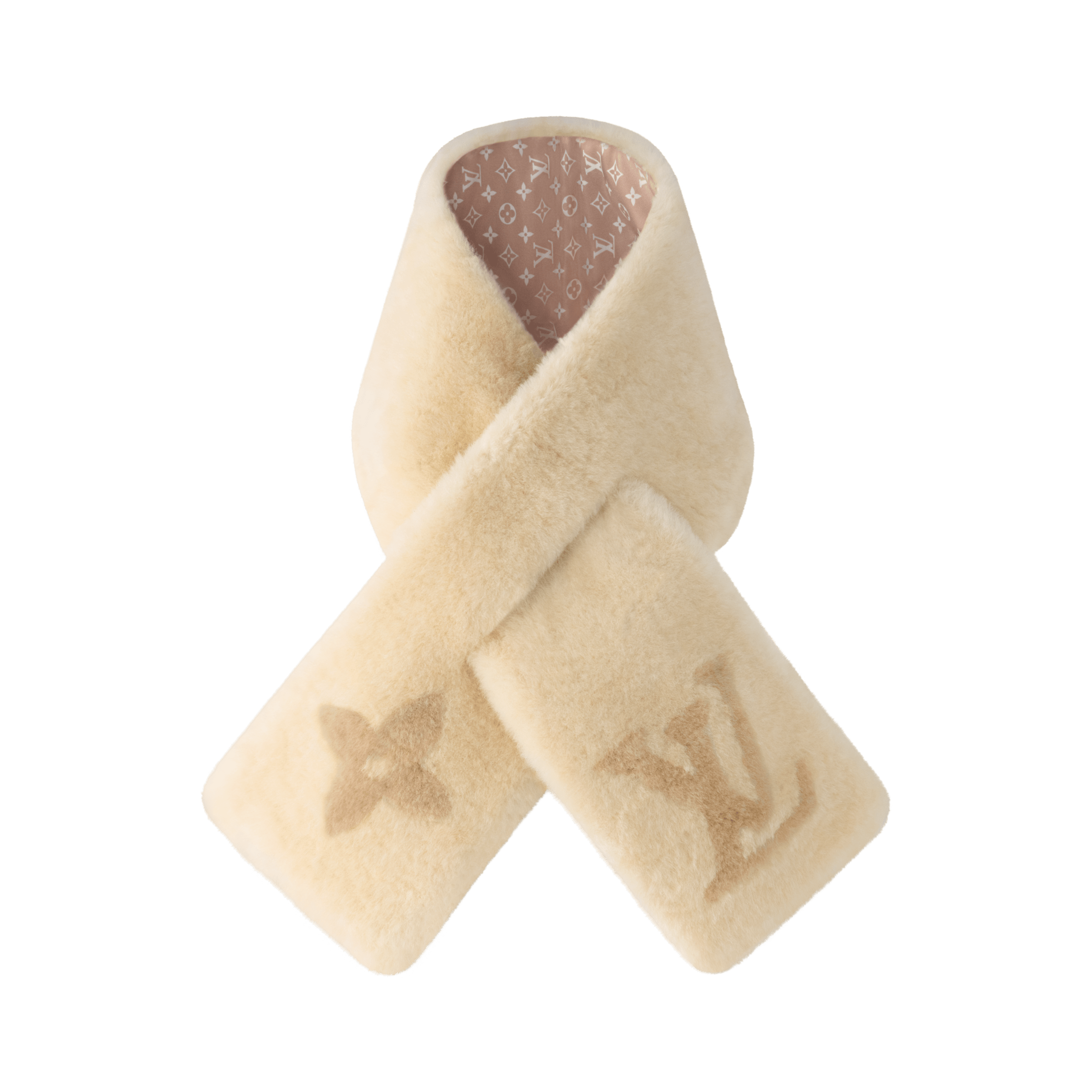 LOUIS VUITTON Monogram Shearling Scarf