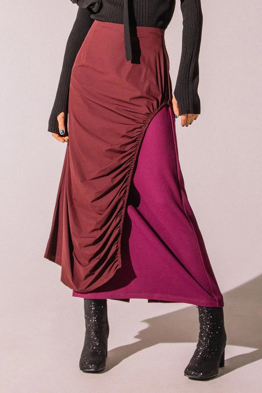 AULA AILA LAYERED STRAIGHT SKIRT