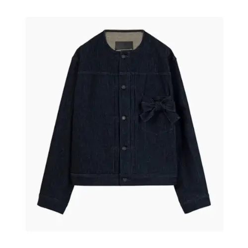 LAD MUSICIAN 11.5oz FLAT DENIM RIBBON POCKET BLOUSON