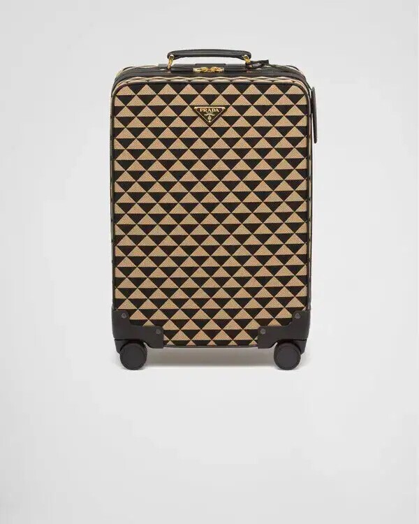 PRADA Symbole Embroidered Fabric Trolley