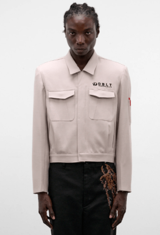 DOUBLET Beige Wool Cropped Zip Jacket