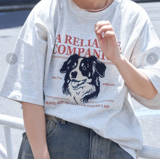 PUBLUX ドッグさがら刺繍ロゴTシャツ