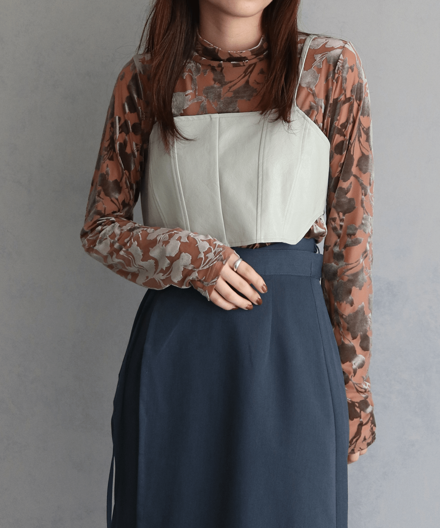 &g’aime SYNTHETIC LEATHER BUSTIER/293-65213
