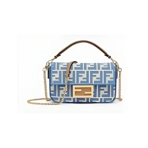 FENDI ライトブルーFFジャカードファブリックバッグ
