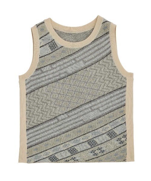 AMERI GEOMETRIC GLITTER KNIT TOP