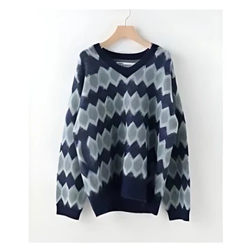 DAIRIKU Tite Border Knit Pullover