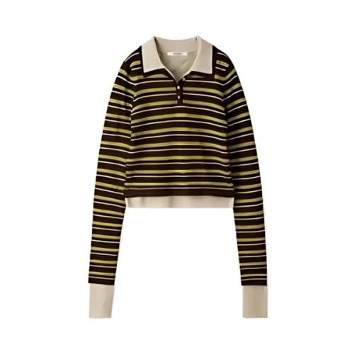 SNIDEL Sustainableレイヤードポロニットプルオーバー