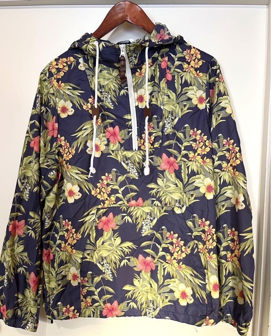Tommy Bahama ハワイアン アロハ 柄 ナイロンジャケット ハーフジップ