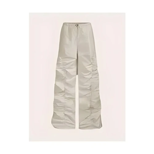 SHEIN SHEIN ICON 無地柄 ドローストリングウエスト フリルの付いた パンツ