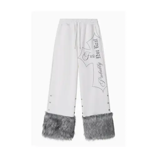 illio White gray fur pants