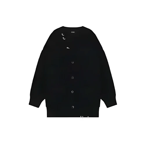 WE11DONE CARDIGAN BLACK WOMENS STRONG SHOULDER KNIT CARDIGAN