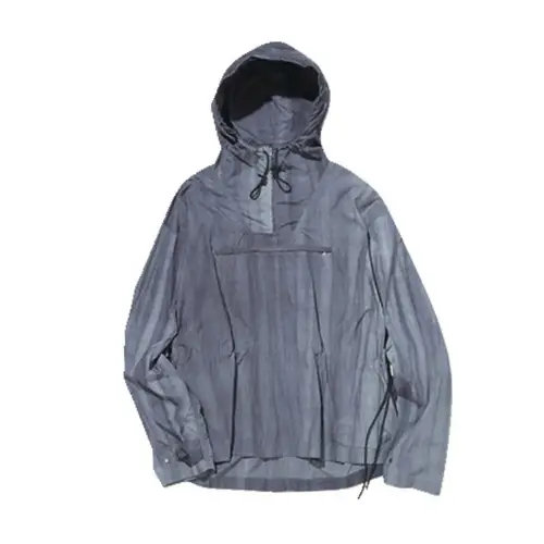 AURALEE NYLON STREAK DYED HALF ZIP HOODIE