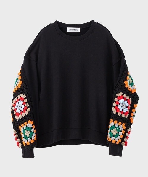 DISCOVERED CROCHET SLEEVE SWEAT