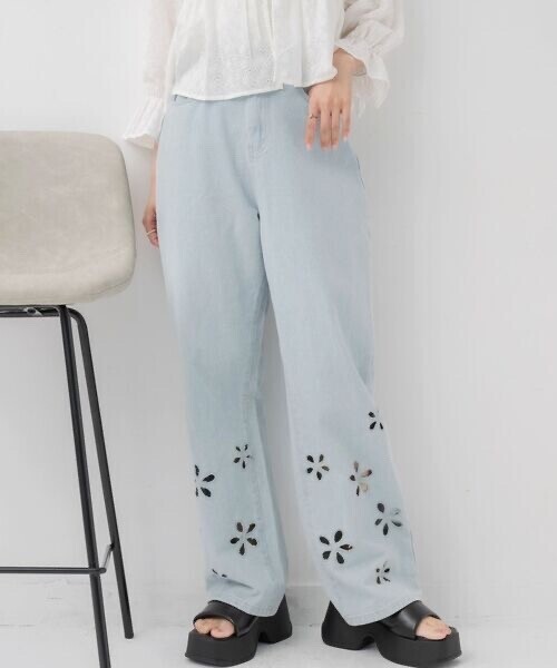 RETRO GIRL カットワークデニムPT