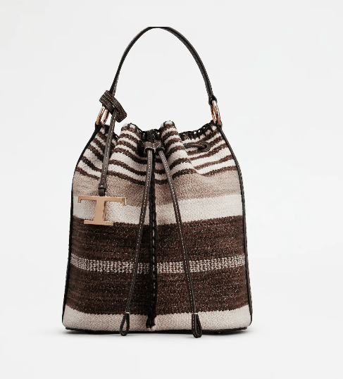 TOD'S ファブリック＆レザー バケット バッグ スモール