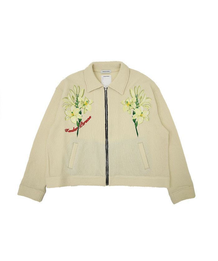 TENDER PERSON WHIET LILY EMBROIDERY KNIT JACKET