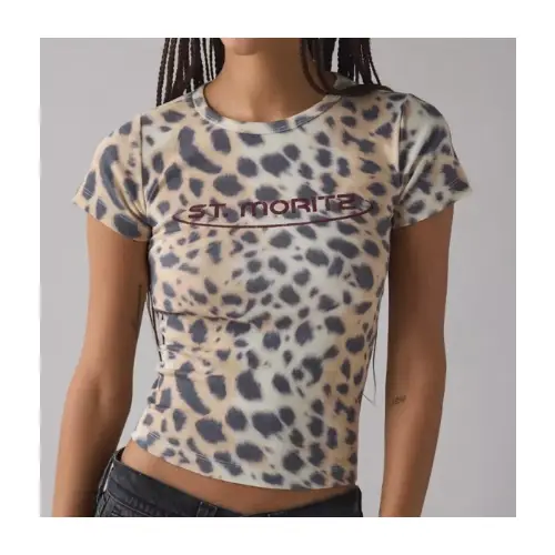 Urban Outfitters St. Moritz Snow Leopard Graphic Baby Tee