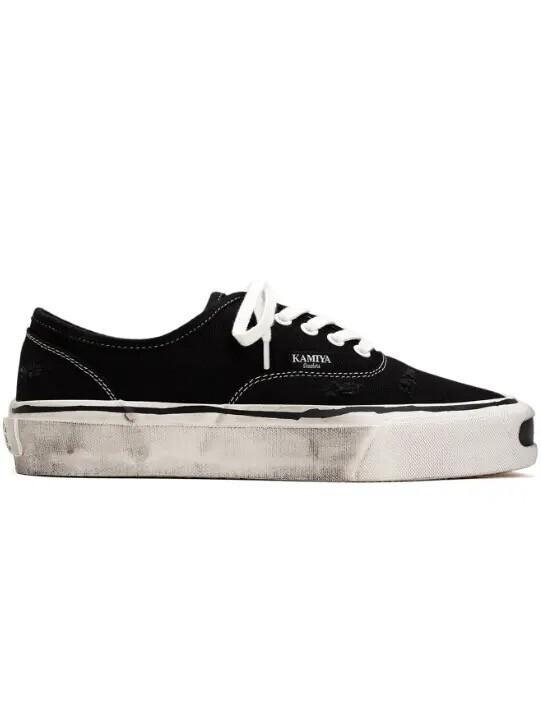 KAMIYA 【HERC / ハーク】 ヴァルカナイズ スニーカー - Distressed Sneaker - BLACK
