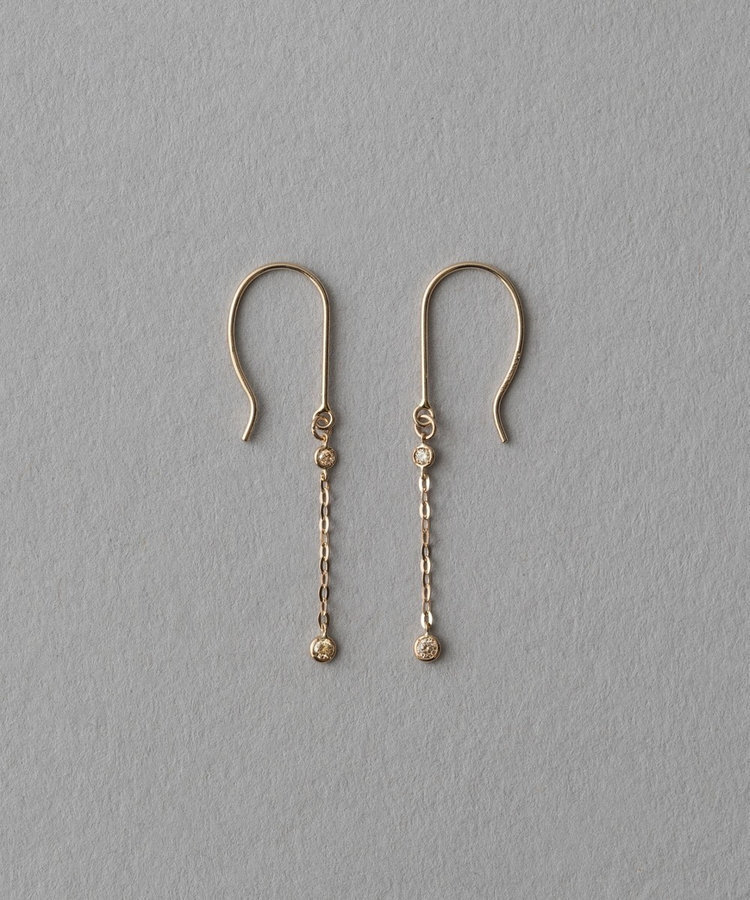 ete bijoux K18RBG ブラウンダイヤモンド チェーン ピアス