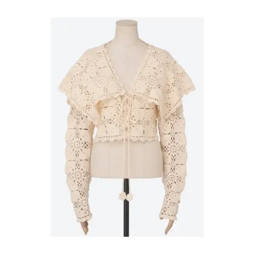 OPEN SESAME CLUB Cashmere blend fleur lace cardigan